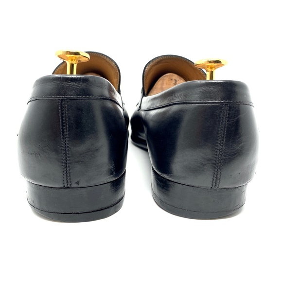 GUCCI Black Leather Silver Horsebit Luxury Loafer - Picture 5 of 8